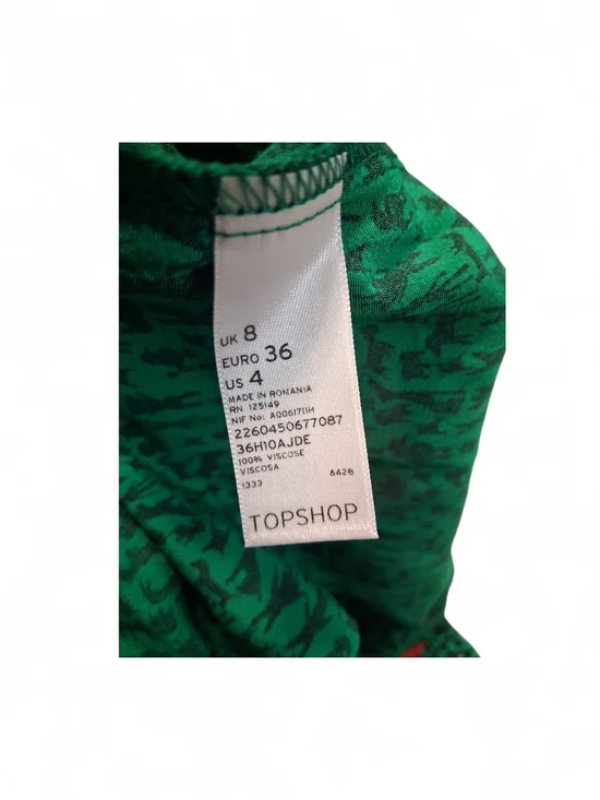 TopShop High Waisted Shorts Green Black Whimsy Animal Print Womens Size 4 - Picture 5 of 7